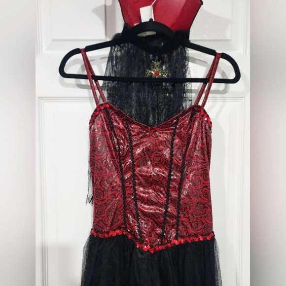 Spirit Halloween Love Bite Vamp Costume - Includes Dress, Capelet & Gloves Small - Picture 9 of 16